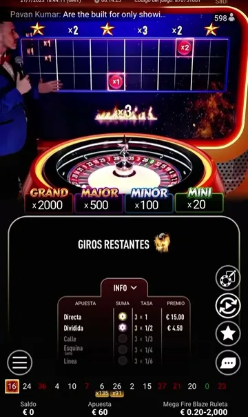 Mega Fire Blaze Ruleta Espana
